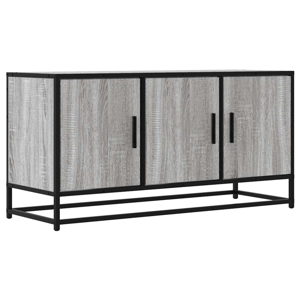 vidaXL Dulap TV gri sonoma, 100x35x50 cm lemn prelucrat și metal