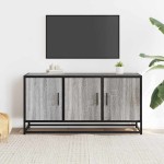 vidaXL Dulap TV gri sonoma, 100x35x50 cm lemn prelucrat și metal
