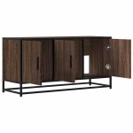 vidaXL Dulap TV stejar maro, 100x35x50 cm lemn prelucrat și metal