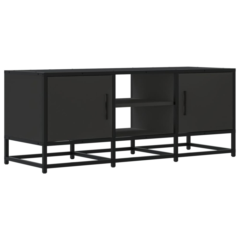 vidaXL Dulap TV, negru, 100x35x41 cm, lemn prelucrat și metal