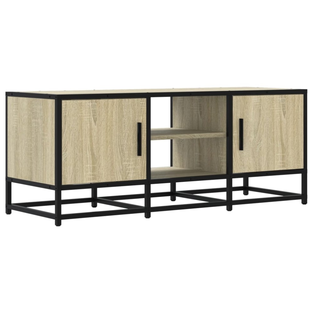 vidaXL Dulap TV, stejar sonoma, 100x35x41 cm, lemn prelucrat și metal