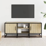 vidaXL Dulap TV, stejar sonoma, 100x35x41 cm, lemn prelucrat și metal vidaXL Dulap TV, stejar sonoma, 100x35x41 cm, lemn prelucrat și metal