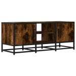 vidaXL Dulap TV stejar fumuriu, 100x35x41 cm lemn prelucrat și metal