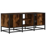 vidaXL Dulap TV stejar fumuriu, 100x35x41 cm lemn prelucrat și metal