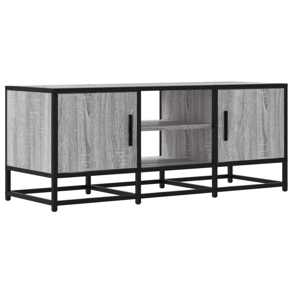 vidaXL Dulap TV, gri sonoma, 100x35x41 cm, lemn prelucrat și metal