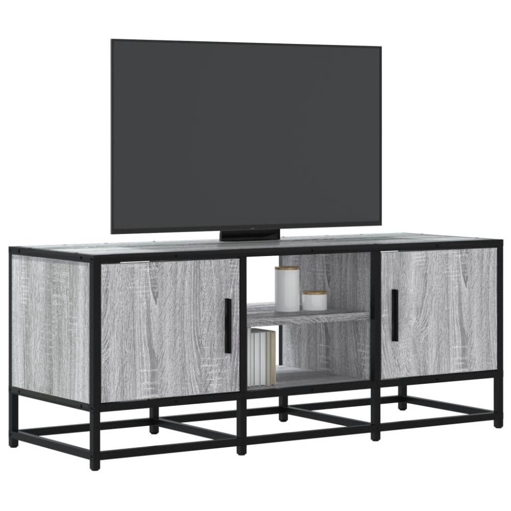 vidaXL Dulap TV, gri sonoma, 100x35x41 cm, lemn prelucrat și metal