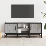vidaXL Dulap TV, gri sonoma, 100x35x41 cm, lemn prelucrat și metal