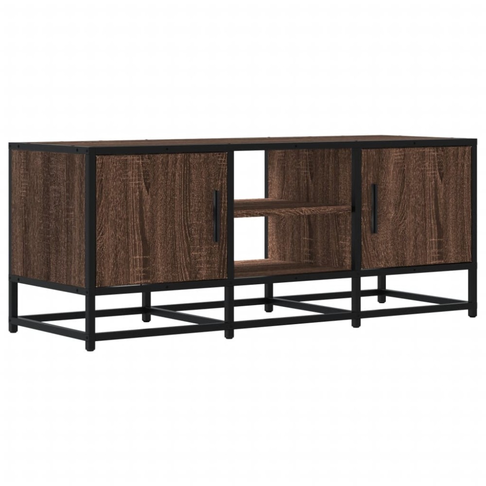 vidaXL Dulap TV, stejar maro, 100x35x41 cm, lemn prelucrat și metal