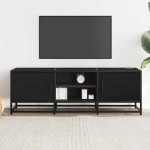 vidaXL Dulap TV, negru, 120x35x41 cm, lemn prelucrat și metal