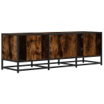 vidaXL Dulap TV stejar fumuriu, 120x35x41 cm lemn prelucrat și metal