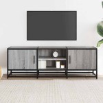 vidaXL Dulap TV, gri sonoma, 120x35x41 cm, lemn prelucrat și metal