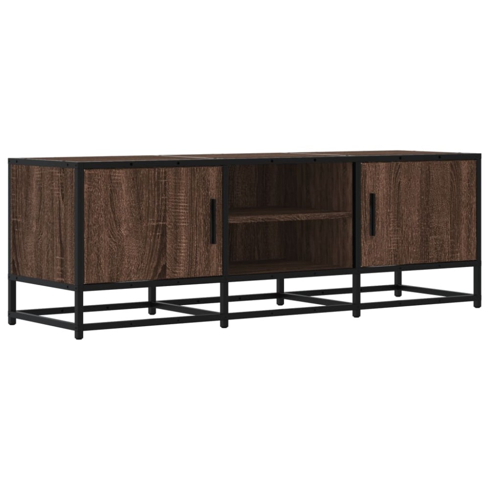 vidaXL Dulap TV, stejar maro, 120x35x41 cm, lemn prelucrat și metal