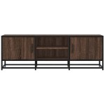 vidaXL Dulap TV, stejar maro, 120x35x41 cm, lemn prelucrat și metal