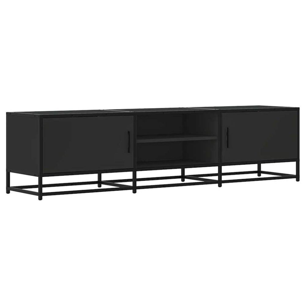 vidaXL Dulap TV, negru, 160x35x41 cm, lemn prelucrat și metal