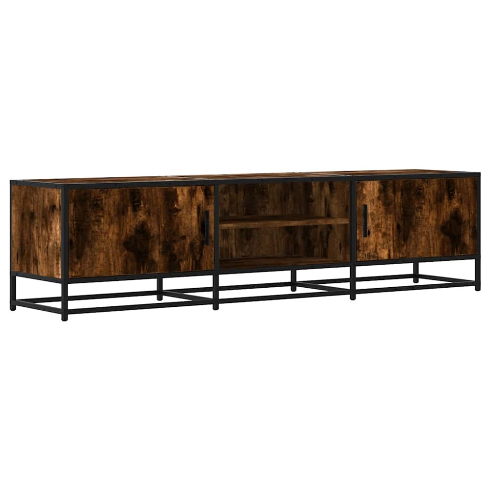 vidaXL Dulap TV stejar fumuriu, 160x35x41 cm lemn prelucrat și metal