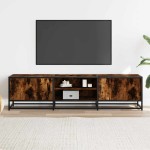 vidaXL Dulap TV stejar fumuriu, 160x35x41 cm lemn prelucrat și metal