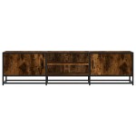 vidaXL Dulap TV stejar fumuriu, 160x35x41 cm lemn prelucrat și metal