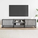 vidaXL Dulap TV gri sonoma, 160x35x41 cm lemn prelucrat și metal