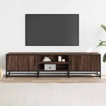vidaXL Dulap TV, stejar maro, 160x35x41 cm, lemn prelucrat și metal vidaXL Dulap TV, stejar maro, 160x35x41 cm, lemn prelucrat și metal