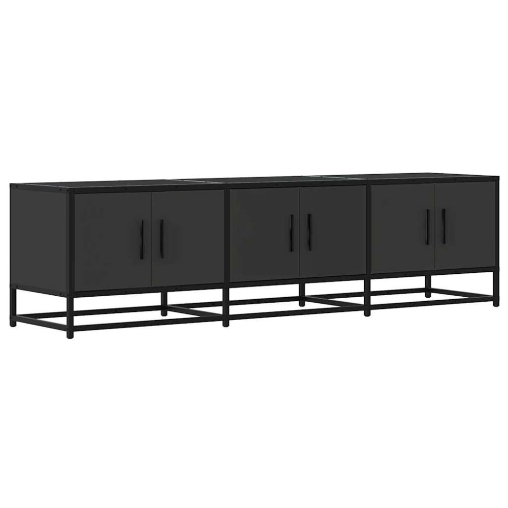 vidaXL Dulap TV, negru, 150x35x41 cm, lemn prelucrat și metal
