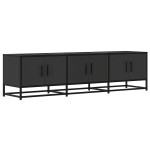 vidaXL Dulap TV, negru, 150x35x41 cm, lemn prelucrat și metal