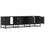 vidaXL Dulap TV, negru, 150x35x41 cm, lemn prelucrat și metal