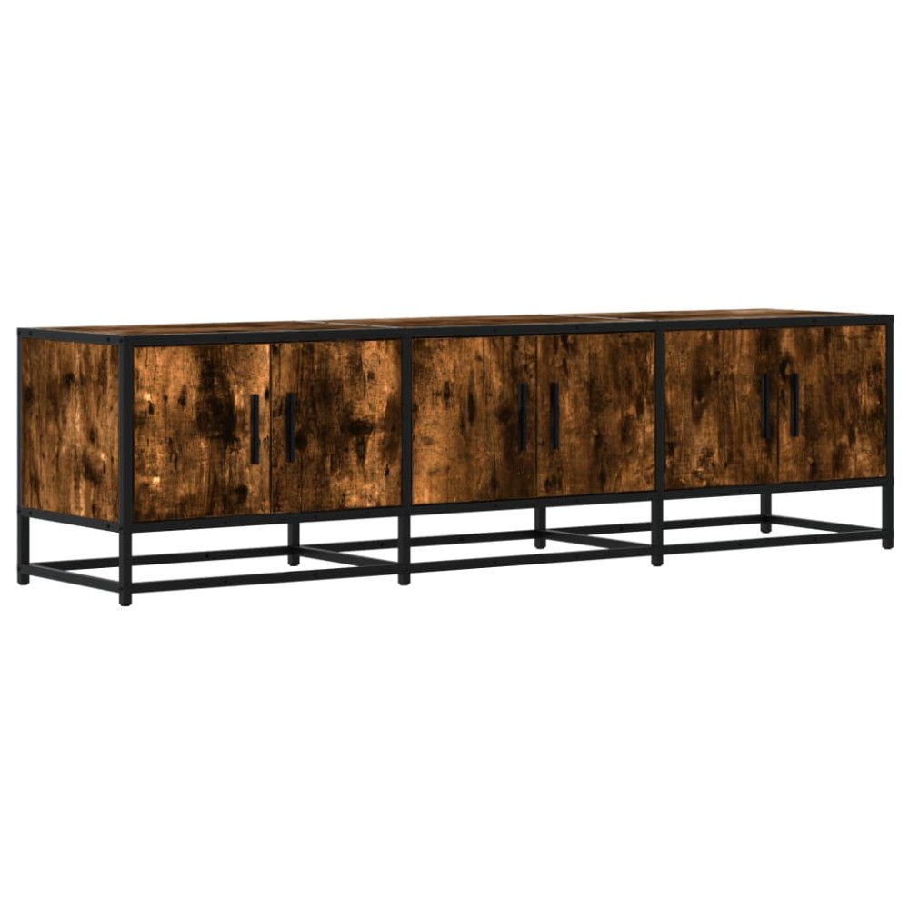 vidaXL Dulap TV stejar fumuriu, 150x35x41 cm lemn prelucrat și metal