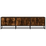 vidaXL Dulap TV stejar fumuriu, 150x35x41 cm lemn prelucrat și metal