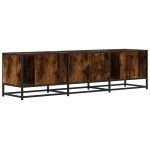 vidaXL Dulap TV stejar fumuriu, 150x35x41 cm lemn prelucrat și metal
