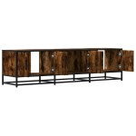 vidaXL Dulap TV stejar fumuriu, 150x35x41 cm lemn prelucrat și metal