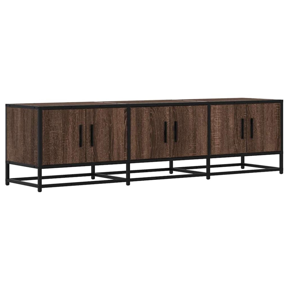 vidaXL Dulap TV, stejar maro, 150x35x41 cm, lemn prelucrat și metal