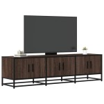 vidaXL Dulap TV, stejar maro, 150x35x41 cm, lemn prelucrat și metal vidaXL Dulap TV, stejar maro, 150x35x41 cm, lemn prelucrat și metal