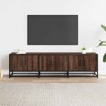 vidaXL Dulap TV, stejar maro, 150x35x41 cm, lemn prelucrat și metal vidaXL Dulap TV, stejar maro, 150x35x41 cm, lemn prelucrat și metal