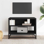 vidaXL Dulap TV, negru, 61x40x46 cm, lemn prelucrat și metal vidaXL Dulap TV, negru, 61x40x46 cm, lemn prelucrat și metal