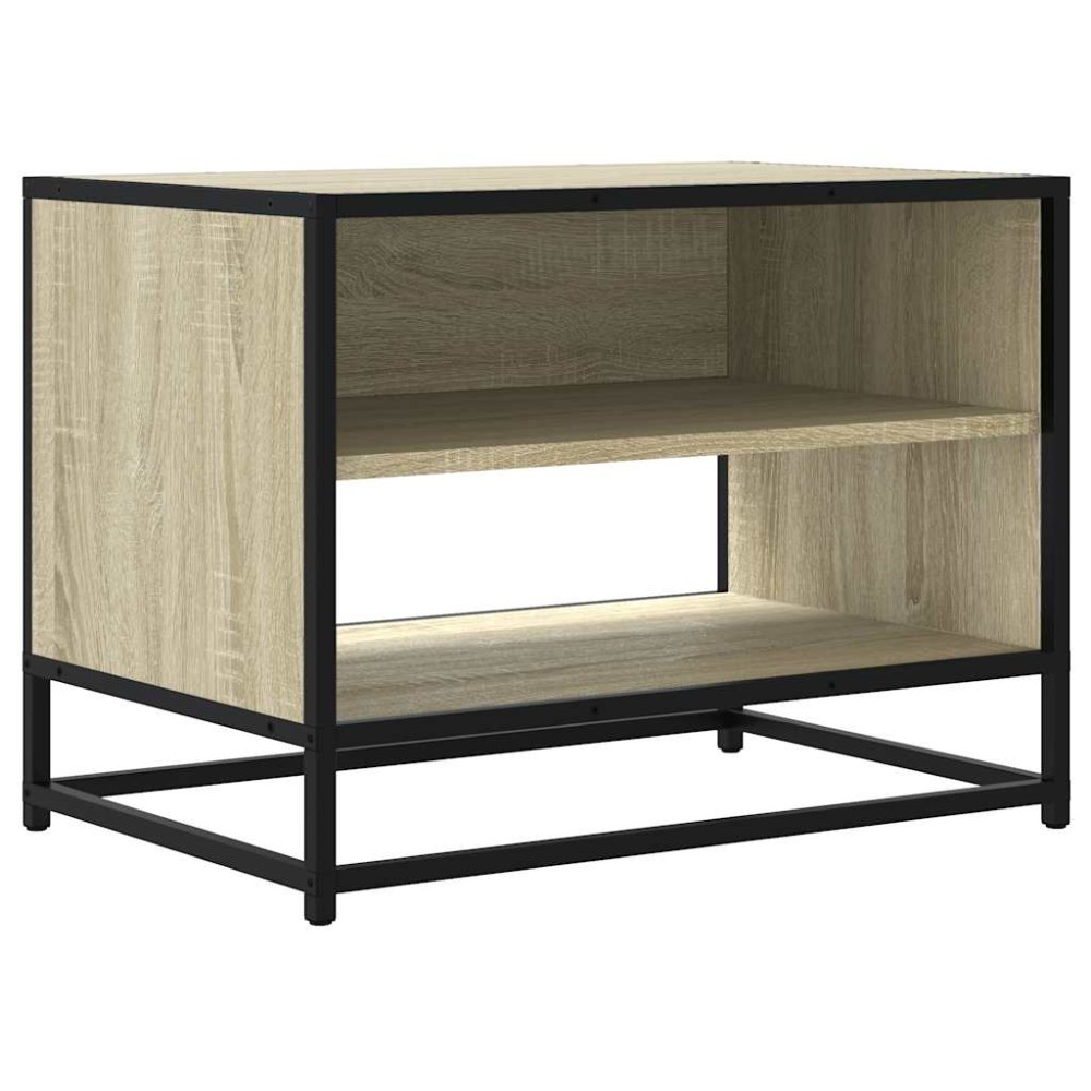 vidaXL Comodă TV, stejar sonoma, 61x40x46 cm, lemn prelucrat și metal