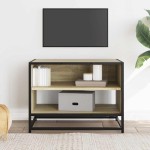 vidaXL Comodă TV, stejar sonoma, 61x40x46 cm, lemn prelucrat și metal vidaXL Comodă TV, stejar sonoma, 61x40x46 cm, lemn prelucrat și metal