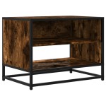 vidaXL Comodă TV, stejar fumuriu, 61x40x46 cm lemn prelucrat și metal