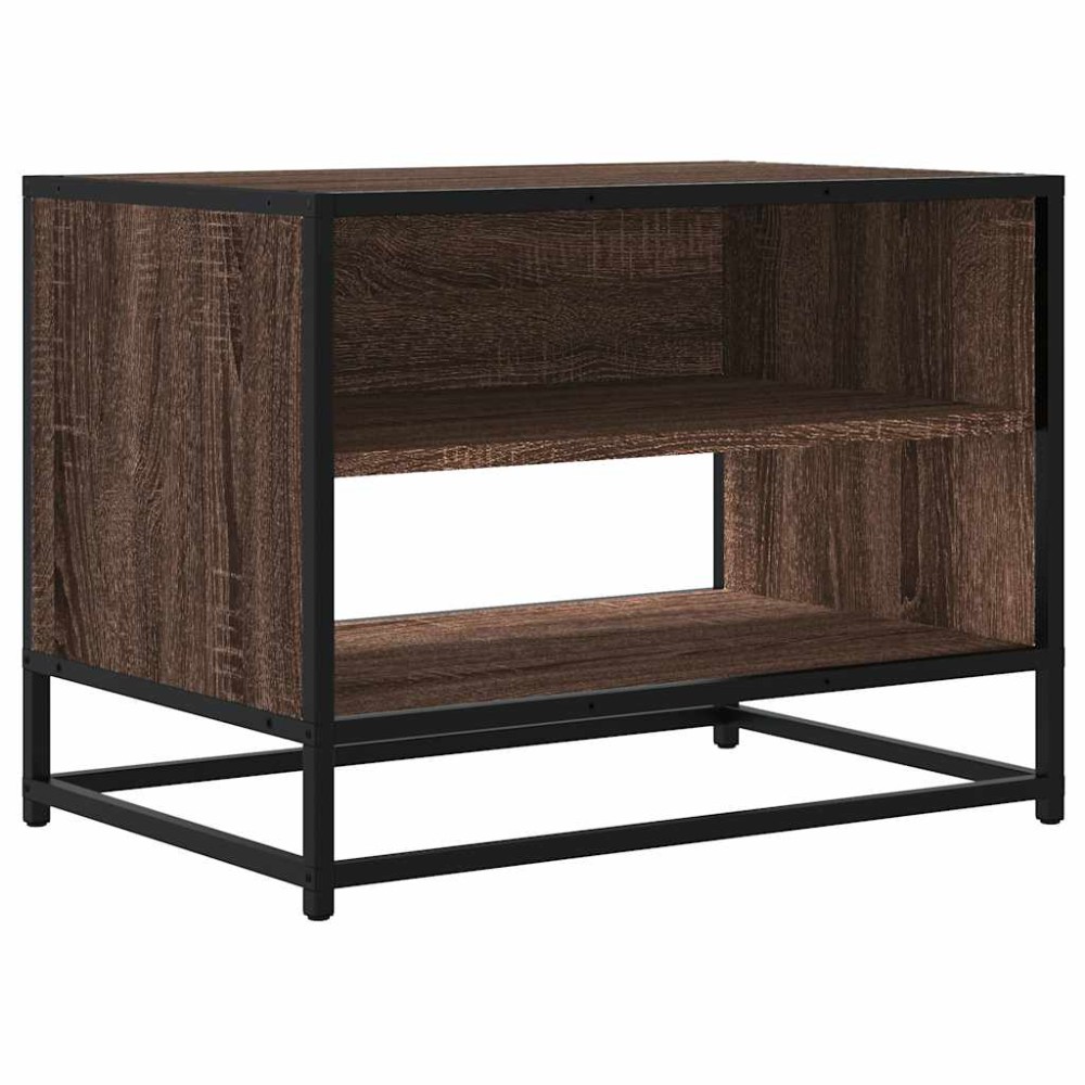 vidaXL Comodă TV, stejar maro, 61x40x46 cm lemn prelucrat și metal