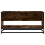 vidaXL Comodă TV, stejar fumuriu, 91x40x46 cm lemn prelucrat și metal