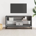 vidaXL Dulap TV, gri sonoma, 91x40x46 cm, lemn prelucrat și metal