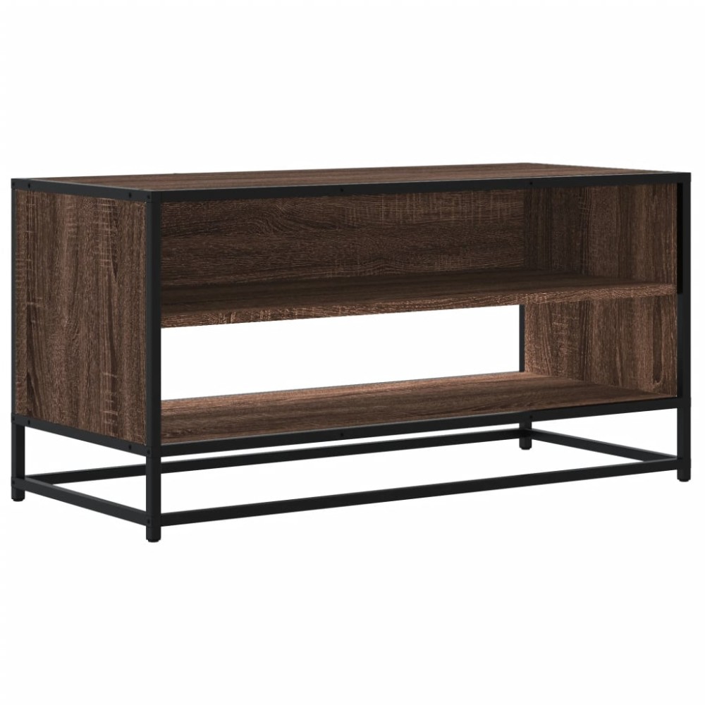 vidaXL Comodă TV, stejar maro, 91x40x46 cm lemn prelucrat și metal
