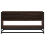 vidaXL Comodă TV, stejar maro, 91x40x46 cm lemn prelucrat și metal vidaXL Comodă TV, stejar maro, 91x40x46 cm lemn prelucrat și metal