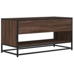 vidaXL Comodă TV, stejar maro, 91x40x46 cm lemn prelucrat și metal vidaXL Comodă TV, stejar maro, 91x40x46 cm lemn prelucrat și metal