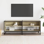 vidaXL Dulap TV stejar sonoma, 120,5x40x46 cm, lemn prelucrat și metal