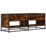 vidaXL Dulap TV stejar fumuriu, 120,5x40x46 cm lemn prelucrat și metal