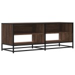 vidaXL Dulap TV stejar maro, 120,5x40x46 cm, lemn prelucrat și metal