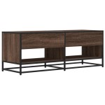 vidaXL Dulap TV stejar maro, 120,5x40x46 cm, lemn prelucrat și metal