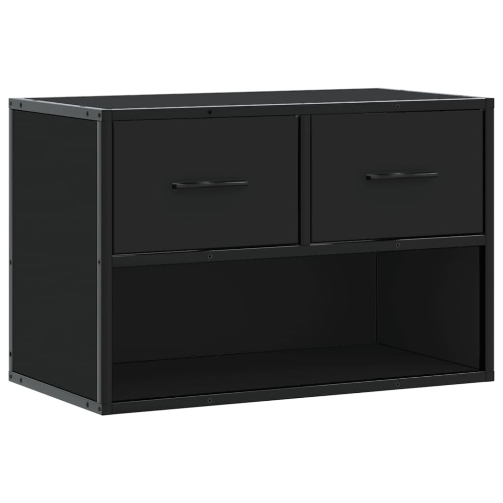 vidaXL Dulap TV, negru, 60x31x39,5 cm, lemn prelucrat și metal