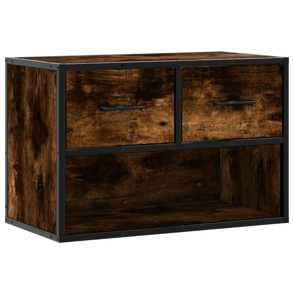 vidaXL Dulap TV, stejar fumuriu, 60x31x39,5 cm lemn și metal