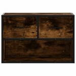 vidaXL Dulap TV, stejar fumuriu, 60x31x39,5 cm lemn și metal